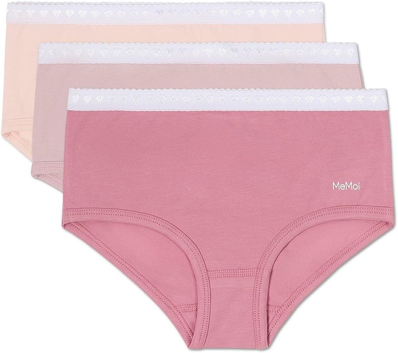 MeMoi Girls' 3 Pair Pack Solid Chromatic Rose Briefs - Image 1